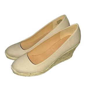 J Crew Women's Size 9 Beige Wedge Heel Shoe SB6#11